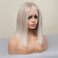 vedar Ombre White Blonde Bob Wigs, Synthetic Hair Short Blonde Lace Front Wig with Highlight, Short Bob Wigs for Women, 12 inch VEDAR-096