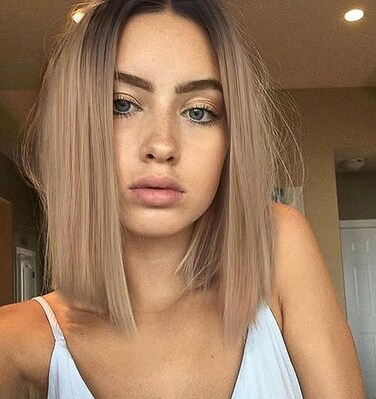 vedar Sandy Blonde Wigs, Ombre Brown Blonde Lace Wig, Short Bob Wig for Women, Synthetic Hair Glueless Dirty Blonde Lace Front Wig 12 inch VEDAR-078