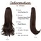 Clip in Ponytail Extension Dark Brown 18 Inch Pony Tails Hair Extensions for Women Long Straight Curly Tail Ponytail Hair piece Synthetic Fake Versatile Pony