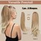 Clip in Ponytail Extension 18 Inch Pony Tails Hair Extensions for Women Long Straight Curly Tail Ponytail Hair piece Synthetic Fake Versatile Pony Gloden Blonde and Beach Blonde Tips