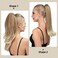 Clip in Ponytail Extension 18 Inch Pony Tails Hair Extensions for Women Long Straight Curly Tail Ponytail Hair piece Synthetic Fake Versatile Pony Gloden Blonde and Beach Blonde Tips
