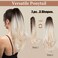 Clip in Ponytail Extension 18 Inch Blonde Claw Clip Pony Tails Hair Extensions for Women Long Straight Curly Tail Ponytails Hair piece Synthetic Fake Versatile Pony Blonde Bayalage