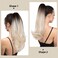 Clip in Ponytail Extension 18 Inch Blonde Claw Clip Pony Tails Hair Extensions for Women Long Straight Curly Tail Ponytails Hair piece Synthetic Fake Versatile Pony Blonde Bayalage