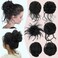 Stamped Glorious 6 PCS Messy Bun Hair Piece Fake Bun Tousled Updo Space Hair Buns Hair Pieces for Women(Natural Black)