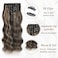 Vigorous Clip in Hair Extensions Black Mix Blonde Long Wavy Hairpieces 20Inch Hair Extensions Clip Ins Soft Synthetic Hairpieces for Women (7Pcs)