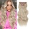 Vigorous Clip in Hair Extensions 20Inch Blonde Hair Extensions Clip Ins 4Pcs Long Wavy Soft Synthetic Hairpieces for Women