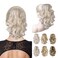 Vijiv Drawstring Ponytail Extension 12 Inch Curly Ponytail for White Women Human Hair Short Synthetic Pony Tails Hair Extensions Ponytail Claw Clip in Hair Piece for Women Updo Wig Blonde