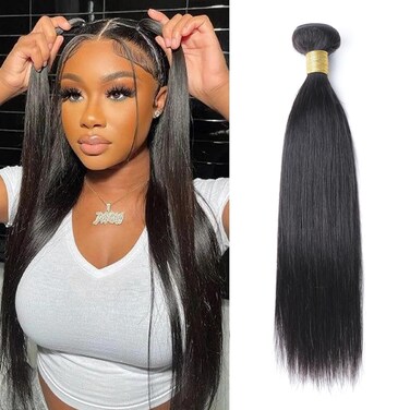 Bundles Brazilian Virgin Hair Straight 100% Human Unprocessed 100G/Pcs Extensions Natural Color Can Dye 10A 20 Inch Hair Bundles Double Weft Weave Soft And Healthy For Black Women