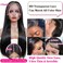 Subella 13x5 HD Straight Lace Frontal Wig Pre Plucked Hairline with Baby Hair Glueless 180% Density Transparent Lace Front Human Hair Wigs for Black Women Natural Black Color (28inch)