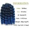 Wand Curl Crochet Braids Hair 8 Inch Jamaican Wand Curl Ombre Crochet Jamaican Bounce Curl Colored Crochet Braids Ringlet Twist Hair Extension Crochet Hair(5PCS,TBLUE)