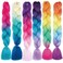 Xiaofeng Braiding Hair Extensions for Women 6 Packs 100g/Pack 24Inch High Temperature Ombre Jumbo Synthetic Braiding Hair for Twist Crochet Braids (24 Inch, mix6pcs-Alice)