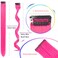 12 PCS Hot Pink Hair Extensions Clip in, Curly Wavy Colored Extension for Kids Girls - Party Highlights Synthetic Hairpiece 17 inch