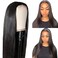 Lace Front Wigs Human Hair Pre-Plucked and 1 wig hairnet, Long Straight Dark Black Middle Part Heat Resistant Soft Hair for Black Women Daily(26 Inch)