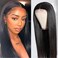 Lace Front Wigs Human Hair Pre-Plucked and 1 wig hairnet, Long Straight Dark Black Middle Part Heat Resistant Soft Hair for Black Women Daily(26 Inch)