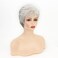 XIUFAXIRUSI XIUFAXIRUSI Short Curly Grey Pixie Wigs for White Women Sliver Grey Layered Synthetic Wig Natural Looking Pixie Cut Fluffy Wigs with Bangs