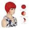 Red Pixie Cut Wig Short Red Wig for Black Women with Bangs Natural Curly Synthetic Hair Wigs Fluffy Pixie Wig Synthetic Short Red Pixie Cut Layered Wigs (Red)