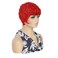 Red Pixie Cut Wig Short Red Wig for Black Women with Bangs Natural Curly Synthetic Hair Wigs Fluffy Pixie Wig Synthetic Short Red Pixie Cut Layered Wigs (Red)