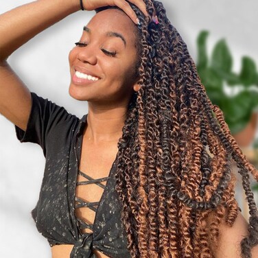 Passion Twist Crochet Hair 22 Inch Water Wave Crochet Hair for Butterfly Locs Long Passion Twist Hair Spring Twist Hair Extensions(T30,6 Packs)