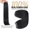 Sisily Micro link Hair Extensions Real Human Hair, Natural Black, 14-22 Inches, Microlink Installation, 50g Straight