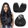 Sisily Micro link Hair Extensions Real Human Hair, Natural Black, 14-22 Inches, Microlink Installation, 50g Straight