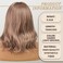 EMMOR Short Curly Wigs with Fringe，Wavy Bob Wigs for Women Heat Resistant Synthetic Blonde Wigs Shoulder Length Wigs Natural Looking（Ombre Light Brown