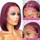 99j Burgundy Bob Wig Human HaIr Wigs 13x4 Lace Front Wigs for Black Women Straight Burgundy Human Hair Pre Plucked 180% Density Transparent Lace Frontal Wig 99j Short Bob 10 inch