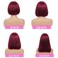99j Burgundy Bob Wig Human HaIr Wigs 13x4 Lace Front Wigs for Black Women Straight Burgundy Human Hair Pre Plucked 180% Density Transparent Lace Frontal Wig 99j Short Bob 10 inch