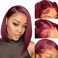 99j Burgundy Bob Wig Human HaIr Wigs 13x4 Lace Front Wigs for Black Women Straight Burgundy Human Hair Pre Plucked 180% Density Transparent Lace Frontal Wig 99j Short Bob 10 inch