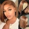 13x4 Lace Front Wigs Human Hair Bob Wigs for Black Women Straight Bob Wig HD Lace Front Wigs Human Hair Pre Plucked 180% Density Transparent Lace Frontal Wig Short Bob (Brown, 10 inch)