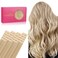 WENNALIFE Tape in Hair Extensions Human Hair, 20pcs 50g 16 inch Light Blonde Highlighted Golden Blonde Remy Hair Extensions Straight Human Hair Tape in Extensions Skin Weft Tape Extensions Human Hair