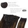 WENNALIFE Clip in Hair Extensions, 150g 22 Inch 9pcs Balayage Dark Brown to Chestnut Brown Human Hair Extensions Thicker Clip in Hair Extensions Real Human Hair Clip Set Double Weft