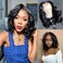 Short Bob Wigs Wear and Go Glueless Wigs Human Hair Pre Plucked Pre Cut Body Wave Lace Front Wigs for Black Women Upgraded No Glue 4x4 Lace Closure Wigs Natural Color 8 Inches