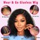 Wear and Go Glueless Wigs Human Hair Pre Plucked Pre Cut for Beginners Deep Wave Lace Front Wigs Human Hair Upgraded No Glue Ready To Wear 4x4 Lace Closure Glueless Wigs for Women 16 Inch