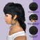 Wear And Go Wolfcut Mullet Wig Human Hair Straight Dovetail Wig 80s 90s Short Pixie Cut Wigs Glueless Brazilian Human Hair Wigs For Women Black Full Machine Made Wig With Bangs