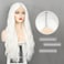WECAN Long White Wigs for Women, 28 Inches Wavy Lace Heat Synthetic Middle Part Natural Looking Silky Wig for Daily Use, Halloween &amp; Cosplay