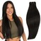 20 Inch Weft Hair Extensions Human Hair Dark Brown Sew in Hair Extensions Real Human Hair Weft Extensions Hand Tied Full Head Remy Hair Sew in Extensions for Long Hair Full Ends 100g