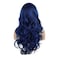 Dark Blue Wavy Wigs for Women Long Curly Natural Synthetic Hair Replacement Wig for Cosplay Daily Use