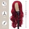 Red Wig Curly Wavy Wigs Synthetic Fibre Wigs for Women Side Part Natural Looking Halloween Wigs
