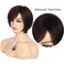 Baruisi Short Brown Bob Wigs for Women Synthetic Straight Costume Hair Wig for Party Daily Use