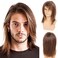 Baruisi Mens Wig Brown Long Straight Synthetic Cosplay Halloween Hair Wigs for Fancy Dress