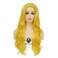 Baruisi Long Curly Wavy Yellow Wigs for Women Side Part Natural Looking Cosplay Synthetic Fiber Wig Heat Resistant Replacement Wig