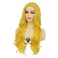 Baruisi Long Curly Wavy Yellow Wigs for Women Side Part Natural Looking Cosplay Synthetic Fiber Wig Heat Resistant Replacement Wig