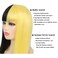 Baruisi Half Black Yellow Wig with Bangs for Women Long Straight Cosplay Hair Wig Party Halloween Use