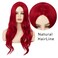 Baruisi Red Wigs for Women Long Wavy Synthetic Hair Wig Natural Middle Parting Heat Resistant Costume Cosplay Wig