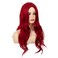 Baruisi Red Wigs for Women Long Wavy Synthetic Hair Wig Natural Middle Parting Heat Resistant Costume Cosplay Wig