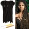 Dreadlock Extensions, Smilco 6 Inch 0.8cm 20 Strands Loc Extensions Human Hair Full Head Handmade Permanent Natural Black Dreads Extensions for Men/Women(With Dreadlock Crochet Hooks and Comb)