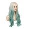 Ombre Green Wigs for Women Synthetic Long Curly Wavy Ombre Light Green Wigs with Blonde Roots Middle Part Wigs for Party Daily Use