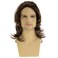 Long Wavy Brown Wigs for Men Natural Layered Rocker Style Cosplay Hair Wig