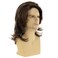 Long Wavy Brown Wigs for Men Natural Layered Rocker Style Cosplay Hair Wig