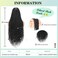 36 Inch 13X8 HD Lace Front Box Braided Wigs With Boho Curly Ends Knotless Braided Wig For Women Human Hair Blended Braids Lace Front Wig With Baby Hair Natural Black